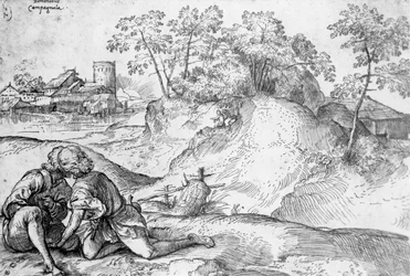 Giovani in un paesaggio